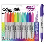 Sharpie Glam Pop kalıcı markörler, kalın ayrıntılar için ince nokta, çeşitli canlı renkler | 12 keçeli kalem