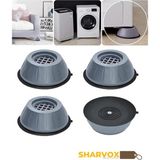 Sharvox 4 Adet Yükseltici ve Titreşim Önleyici Çamaşır Bulaşık Makinası Buzdolabı Beyaz Eşya Altlığı Ayağı - 4 LÜ SET