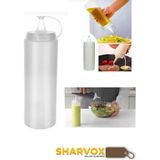 Sharvox Plastik Yağlık Sosluk Şişesi 700 ml – Şeffaf Yağdanlık, Ketçap ve Sos Şişesi