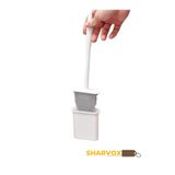Sharvox Silikon Tuvalet Fırçası Set Beyaz Renk Pratik Bükülebilir Silikon Fırça Wc Klozet Fırçası