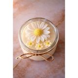 Shaymia Natural Kokulu Dekoratif Papatya Soya Mum – Cam Kavanoz-El Yapımı Hediyelik Mum-Renk Seçenekli-Shaymia Gifts - Sarı - Beyaz - 1