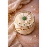 Shaymia Natural Kokulu Dekoratif Papatya Soya Mum – Cam Kavanoz-El Yapımı Hediyelik Mum-Renk Seçenekli-Shaymia Gifts - Yeşil - Beyaz - 1