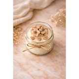Shaymia Natural Kokulu Dekoratif Soya Mum Cam Kavanoz Çiçek Tasarım-El Yapımı Hediyelik-Renk Seçenekli-Shaymia Gifts - Kahverengi - Beyaz - 1