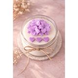 Shaymia Natural Kokulu Dekoratif Soya Mum Cam Kavanoz Çiçek Tasarım-El Yapımı Hediyelik-Renk Seçenekli-Shaymia Gifts - Mor - Beyaz - 1