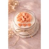 Shaymia Natural Kokulu Dekoratif Soya Mum Cam Kavanoz Çiçek Tasarım-El Yapımı Hediyelik-Renk Seçenekli-Shaymia Gifts - Turuncu - Beyaz - 1