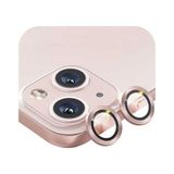 Shaza Apple iPhone 15/ 15 Plus Ile Uyumlu Darbeye Dayanıklı Mekanizmalı Safir Kamera Lens Koruyucu Pembe - Rose - iPhone 15 / 15 Plus