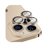 Shaza Apple iPhone 15/ 15 Plus Ile Uyumlu Darbeye Dayanıklı Mekanizmalı Safir Kamera Lens Koruyucu Sarı - Gold - iPhone 15 / 15 Plus