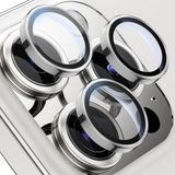 Shaza Apple iPhone 15 Pro / 15 Pro Max Ile Uyumlu Darbeye Dayanıklı Mekanizmalı Safir Kamera Lens Koruyucu Beyaz