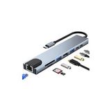 Shaza Hdmi Usb Ethernet Pd Girişli 8 in 1 Type-C Hub Port Adaptör