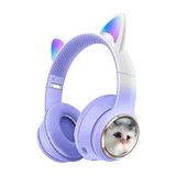 Shaza Kulak Üstü Bluetooth Kedili Çocuk Kulaklık Mor