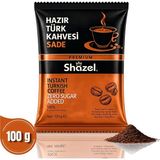 Shazel 100 gr Paket Hazır Türk Kahvesi Sade Şekersiz %100 Arabica Lezzetiyle Pratik Kullanım