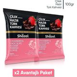 Shazel Çilekli Hazır Türk Kahvesi 100 G X 2 Adet (AROMALI) - 100 gr