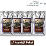 Shazel Efendy Geleneksel Türk Kahvesi | Orta Kavrulmuş | Öğütülmüş | Doypack | 1000 gr | 4 Adet