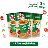 Shazel Hazır Çorba | Bardakta Ezogelin Çorbası | 20 gr | 3'lü Avantaj Paketi - 3 Adet