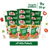 Shazel Hazır Çorba | Bardakta Ezogelin Çorbası | 20 gr | 9'lu Aile Paketi