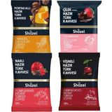 Shazel Hazır Türk Kahve Seti Portakallı Vişneli Çilekli Narlı 4 x 100 G 4 Lü Set - Türk Kahvesi - 100 gr