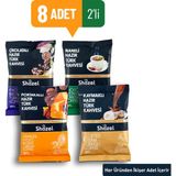 Shazel Hazır Türk Kahvesi 8x100 g – Türkiye Menşeli, Çikolata, Nane, Portakal ve Kaymak Aromalı, Espresso ve Filtre Kahve Makinelerine Uygun - 8 Adet