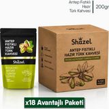 Shazel Hazır Türk Kahvesi | Antep Fıstıklı | Doypack | 200 gr | 18 Paket