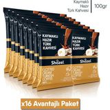 Shazel Hazır Türk Kahvesi | Kaymaklı | 100 gr | 16 Paket - 16 Adet