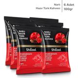 Shazel Hazır Türk Kahvesi | Narlı | 100 gr | 6 Paket