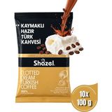 Shazel Kaymaklı Hazır Türk Kahvesi 100 G x 10 Adet (Aromalı) - 1 kg