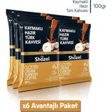 Shazel Kaymaklı Hazır Türk Kahvesi Özel Seri 100 G X 6 Adet (AROMALI) - 600 gr