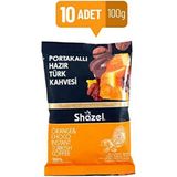 Shazel Portakallı Hazır Türk Kahvesi 100 g x 10 Aromalı Türkiye Menşeli Lezzetli İkram