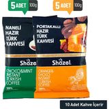 Shazel Portakallı ve Naneli Hazır Türk Kahvesi Karma Paket 5x 100 gr + 5x 100 gr - 1 kg