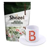 Shazel Sütlü Menengiç Kahvesi 200 Gr. + Kalpli B Harfli Türk Kahvesi Fincanı