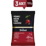 Shazel Vişneli Hazır Türk Kahvesi 3 x 100 gr - 300 gr