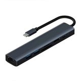 SHC4200 Ally BYL-2303 7 In 1 Type-C To USB + Type-C + Ethernet + Kart Okuyucu + HDMI Dönüştürücü Çoğaltıcı