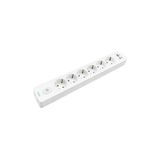 SHC4200 Altılı Anahtarlı USB Hızlı Şarjlı (20W) Topraklı Priz, 2m, Çocuk Korumalı