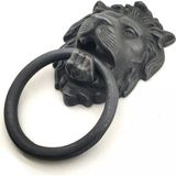 SHC4200 Antika Tarz Dekoratif Pirinç Aslan Kapı Tokmağı, Taktak - 102X130 Mm, Oksit - 102 x 130 mm