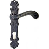 SHC4200 Antika Tarz Dekoratif Pirinç Okyanus Banyo Kapı Kolu - 230X46 Mm, Oksit - 230 x 46 mm