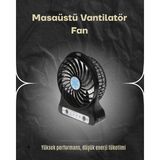 SHC4200 Bfs Şarjlı USB Fan – Masaüstü Mini Vantilatör, Taşınabilir, Işıklı, 3 Kademeli, Sessiz