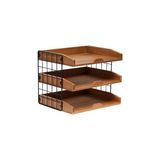SHC4200 Elegant Designs HG1022-NWD Ev Ofis Ahşap Masa Düzenleyici Posta Mektup Tepsisi 3 Raflı, Doğal Ahşap - Ölçü - Tipi