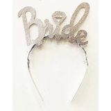SHC4200 Gümüş Renk Bekarlığa Veda Italik Yazı Alyanslı Bride Taç - Seçenek