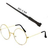 SHC4200 Harry Potter Asası 30 cm ve Metal Harry Potter Gözlüğü
