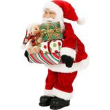 SHC4200 Hediye Paketi Taşıyan Noel Baba Dekoratif Biblo 45 cm