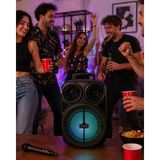 SHC4200 Kablosuz Karaoke Hoparlör Mikrofonlu Rgb Işıklı 6.5 Inç Bluetooth Speaker Taşınabilir - 1BW-Beyaz