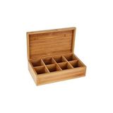 SHC4200 Lipper International 8 Bölmeli Bambu Ahşap Çay Kutusu, 12-3/8 "x 7-3/8" x 3-3/5"