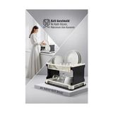 SHC4200 Mey Ithalat® 2 Katlı Rattan Dokulu Lüks Bulaşıklık - Kirli Beyaz & Acı Kahve Düzenleyici