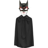 SHC4200 Mey Ithalat® Batman Maskesi Cat Woman ve Batman Pelerini 90 cm Siyah Renk Set