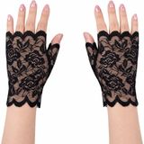 SHC4200 Mey Ithalat® Siyah Dantel Parmaksız Kısa Eldiven