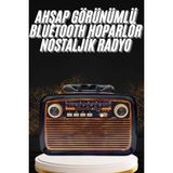 SHC4200 Nostaljik Görünümlü Ahşap Radyo Tf Sd USB Girişli LED Fener Işıklı - 01-Siyah
