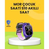 SHC4200 S10 Akıllı Çocuk Saati Mor Tasarım Adımsayar ve Alarm Fonksiyonlu