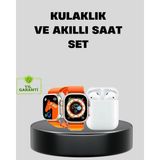 SHC4200 S8 Akıllı Saat ve Bluetooth Kablosuz Kulaklık 2’li Set - 35 - 48 mm - 01P-Pembe