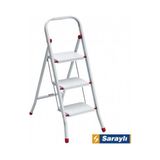 SHC4200 Saraylı Pratik Metal Merdiven Beyaz 3 Basamaklı