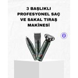 SHC4200 Şarjlı Kablosuz 3 Başlıklı Profesyonel Bakım Seti – Saç, Sakal, Burun Kulak Düzeltici - Seçenek