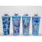 SHC4200 Sevimli Stitch Pipetli Boncuklu Termos Suluk - 000-Siyah